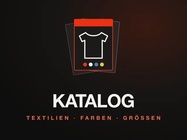 Grafik Textil-Katalog: Katalogblätter mit T-Shirt-Symbol und Farbauswahl